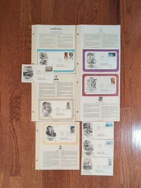 USPS May - July 1984 First Day Cover Stamp Letter + Inserts Album Pages